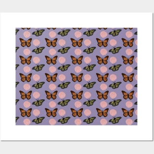 Aesthetic Purple Butterfly Pattern by Courtney Graben Posters and Art